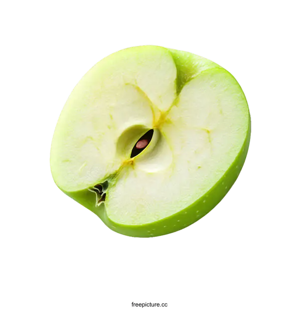 [Transparent Background PNG]Close Up of a Green Apple Slice