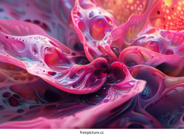 Pink Alien Flower: Surreal Floral Fantasy