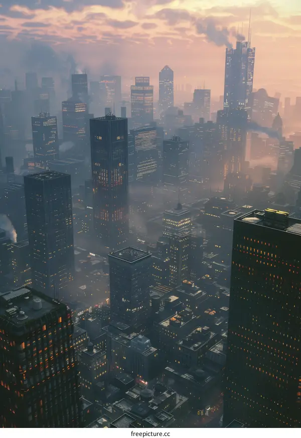 Futuristic Cityscape Aerial View