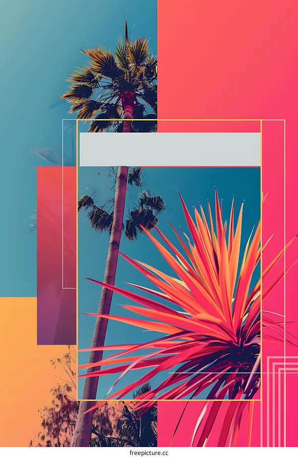 Tropical Palm Tree Minimalist Poster Design