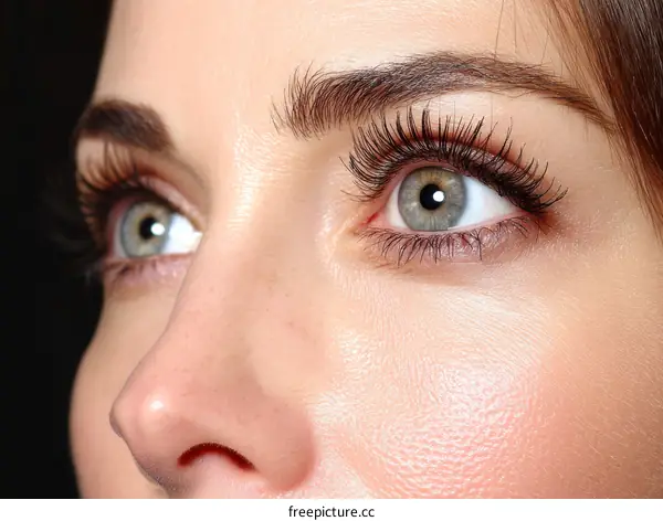 Close-up Womans Eye and Facial Features