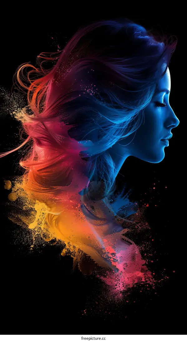 Colorful portrait of a woman