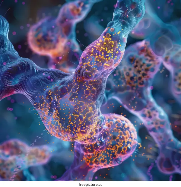 Abstract illustration of neurons and synapses in the brain