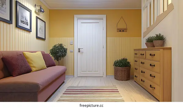 Warm and Cozy Entryway Interior Design Illustration