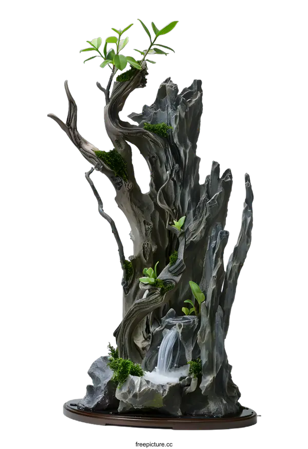 [Transparent Background PNG]Miniature Waterfall Bonsai Tree Art Decor