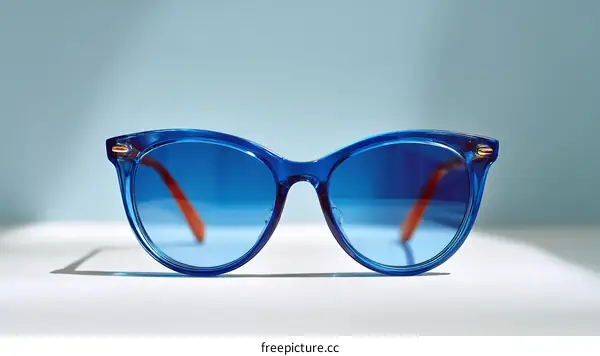 Stylish Blue Sunglasses Close-up