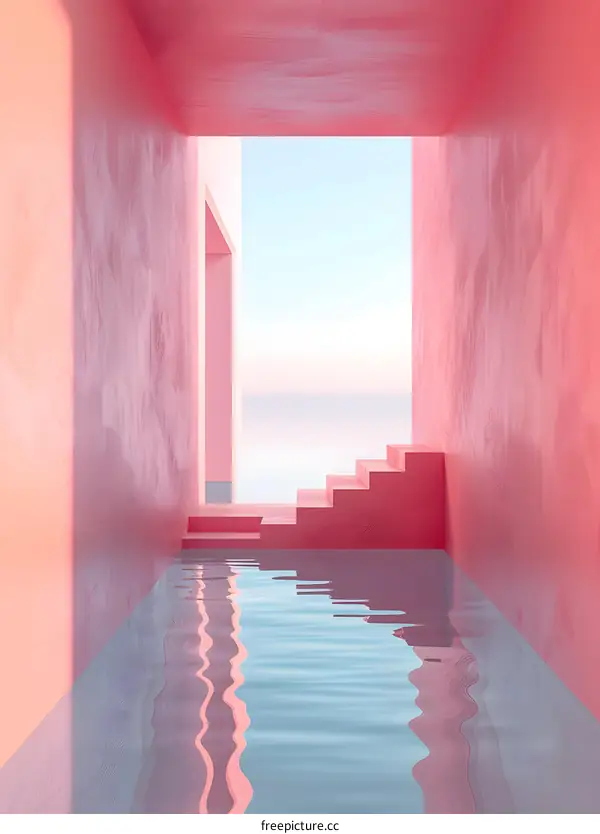 Pink Minimalist Architectural Space