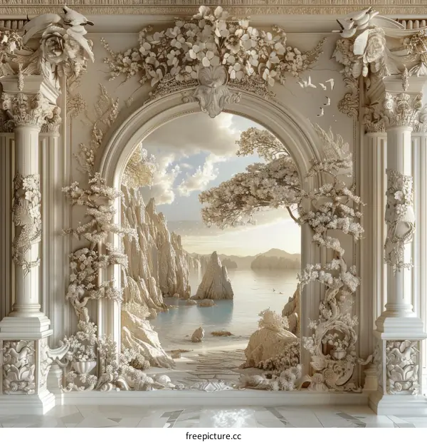 Classical Archway with Ocean View