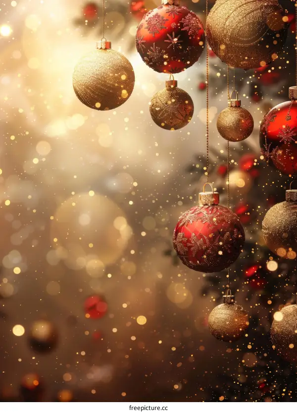 Christmas ornaments hanging from a tree