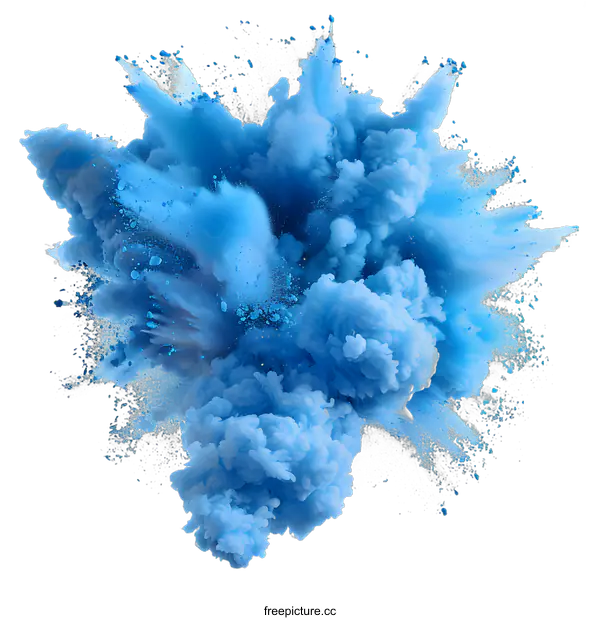 [Transparent Background PNG]Blue explosion of paint