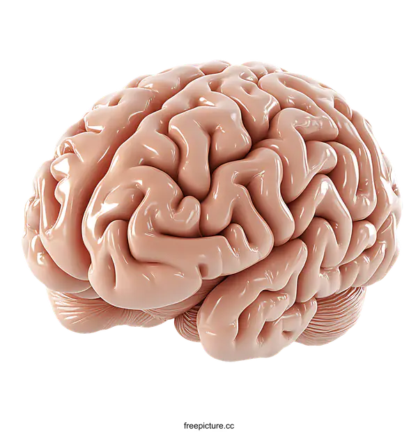 [Transparent Background PNG]Detailed Human Brain Anatomy Illustration