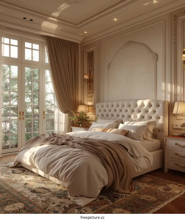 Elegant Bedroom Interior Design Illustration