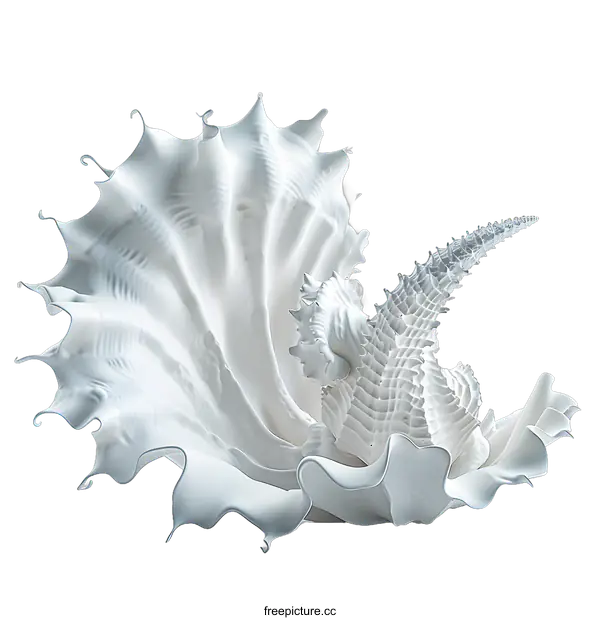 [Transparent Background PNG]Abstract white seashell sculpture