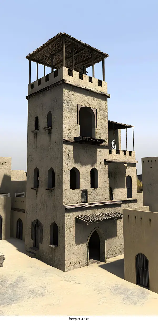 Old Arabic Building Illustration