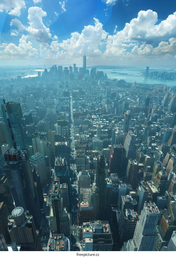 New York City Skyline Aerial View