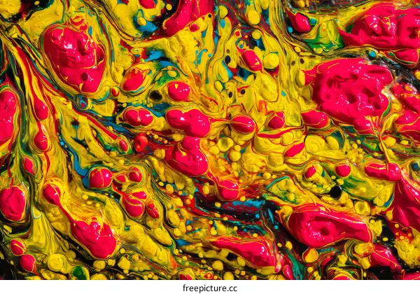 Abstract Colorful Paint Flow Art