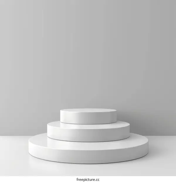 White Display Podium on White Background