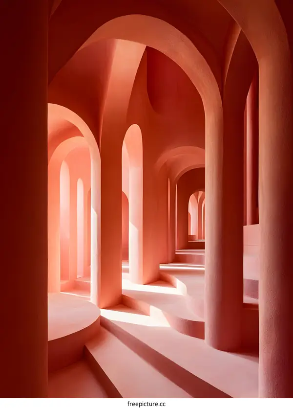 Pink Arches Interior Design Architecture