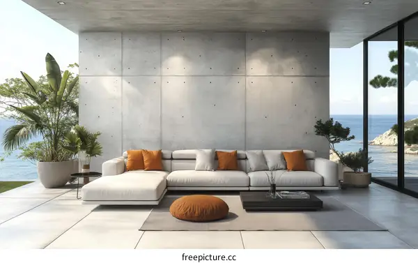 Modern Coastal Outdoor Living Room Design