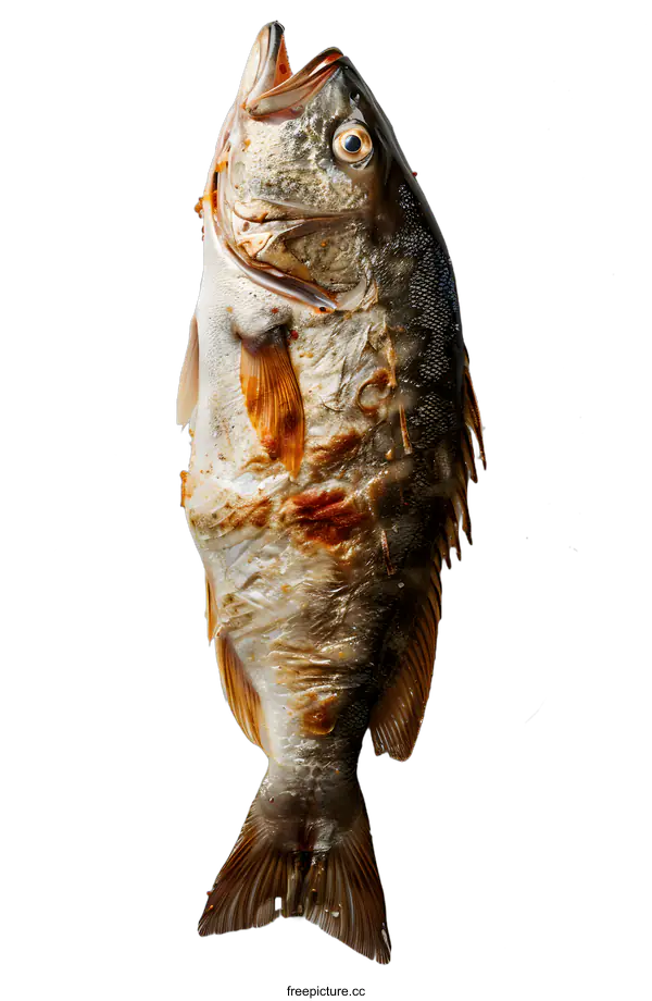 [Transparent Background PNG]grilled fish on white background