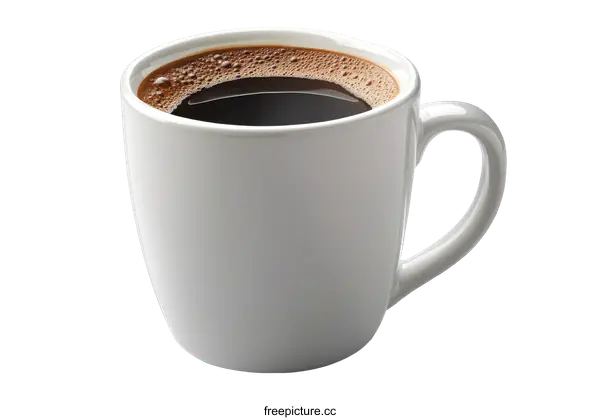 [Transparent Background PNG]White Coffee Cup with Dark Coffee