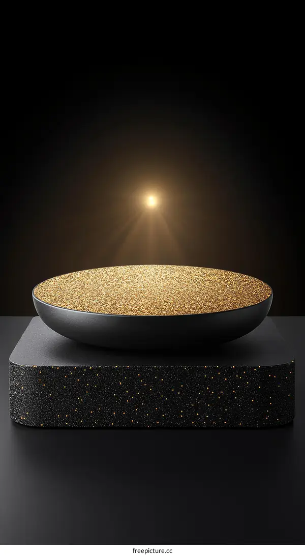 Luxury Gold Display Bowl on a Dark Stage