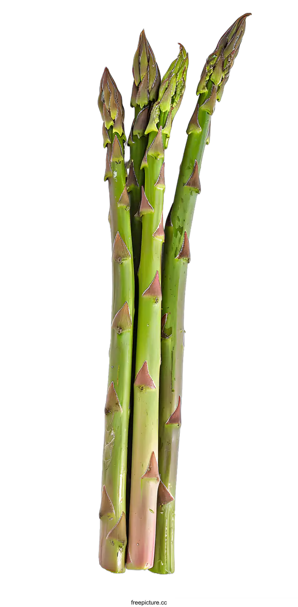 [Transparent Background PNG]Fresh Green Asparagus Spears On White Background