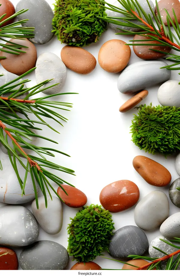 Green Moss and Stones Nature Background