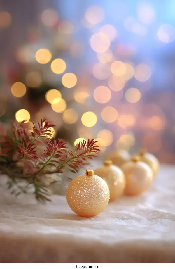 Christmas Ornament in Soft Focus Background