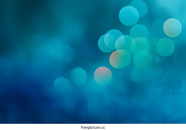 Abstract Bokeh Background in Teal Blue