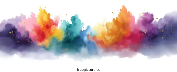 Abstract Watercolor Splashes of Color
