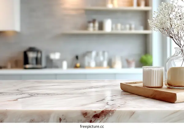 Modern Kitchen Countertop with Decor