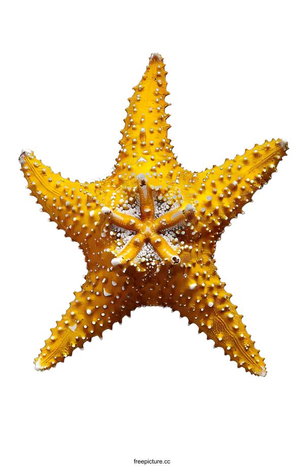 [Transparent Background PNG]Yellow Starfish on White Background
