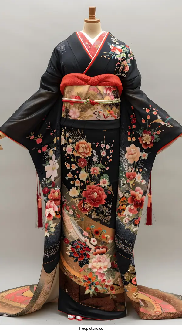 A kimono with a floral pattern