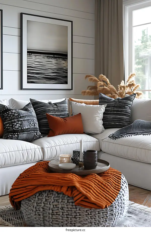 A modern and minimalist living room