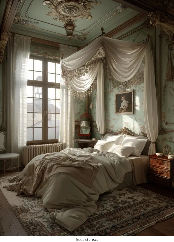 Romantic Rococo Bedroom Design