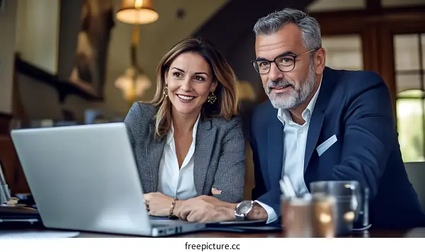 Business Discussion in a Cafe