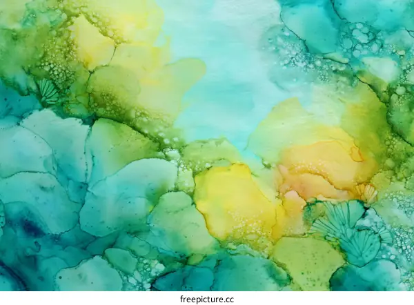 Abstract Watercolor Ink Art Painting