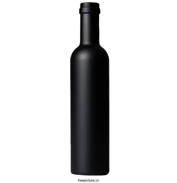 [Transparent Background PNG]Matte Black Wine Bottle Mockup