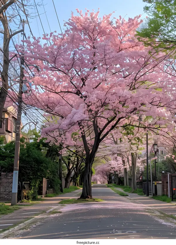 Cherry blossoms in full bloom