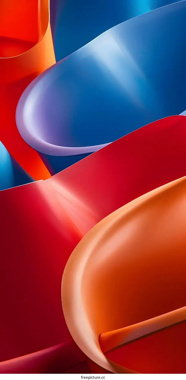 Abstract Background With Curvy Shapes In Vibrant Colors