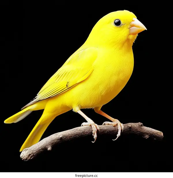 Close-up Bright Yellow Bird on Branch