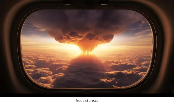 Nuclear Explosion from Airplane Window