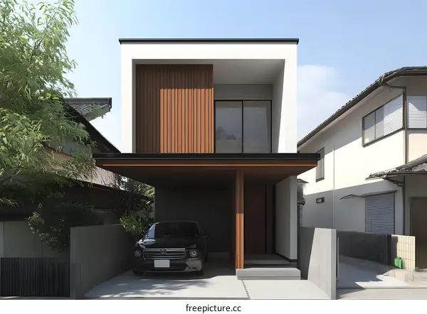 Modern Minimalist House Design With Wooden Paneling