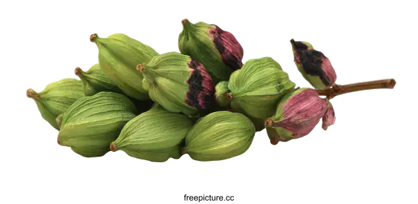 [Transparent Background PNG]Fresh Cardamom Pods on White Background