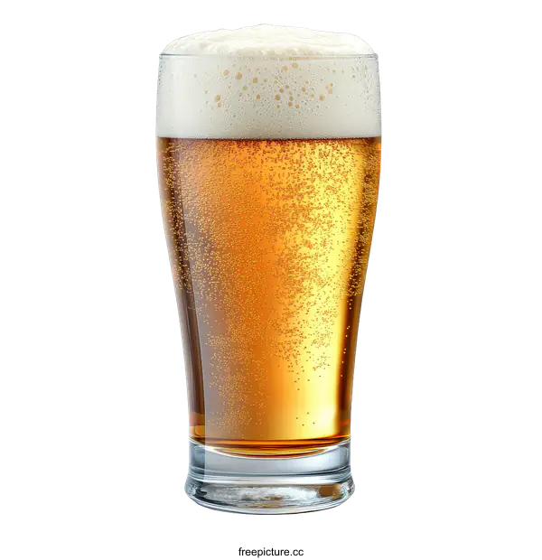 [Transparent Background PNG]A Glass of Frothy Beer