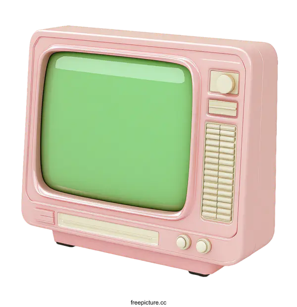 [Transparent Background PNG]Retro Pink Television Illustration