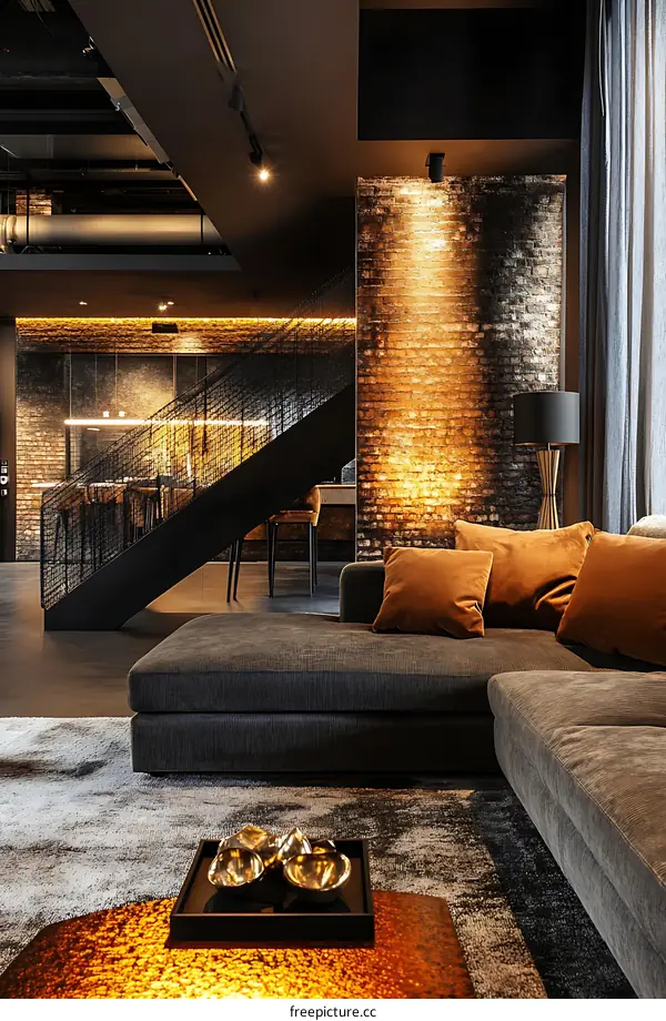 Modern Industrial Style Living Room Design