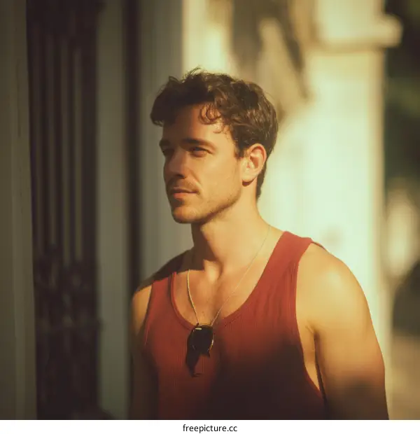 Closeup Portrait of a Man Outdoors