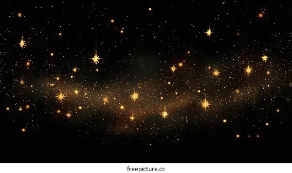 Golden Starry Night Sky Background Image